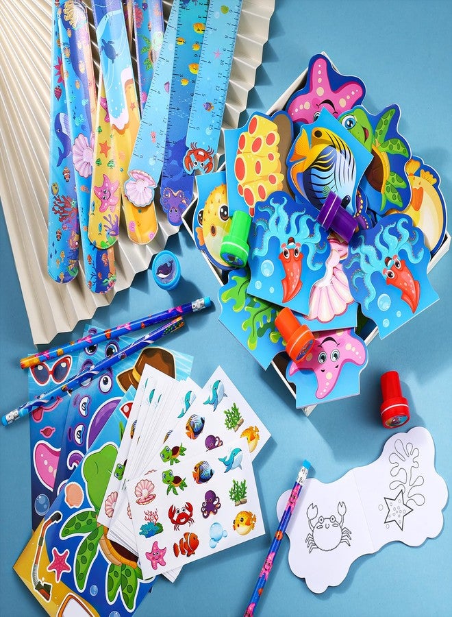 BenLouis 120Pcs Under the Sea Party Favors Ocean Animals Party Stampers Stickers School Stationery Bulk for Kids Sea Shark Birthday Mermaid Party Goodie Bag Stuffer Classroom Gifts Rewards Supplies - Image 4